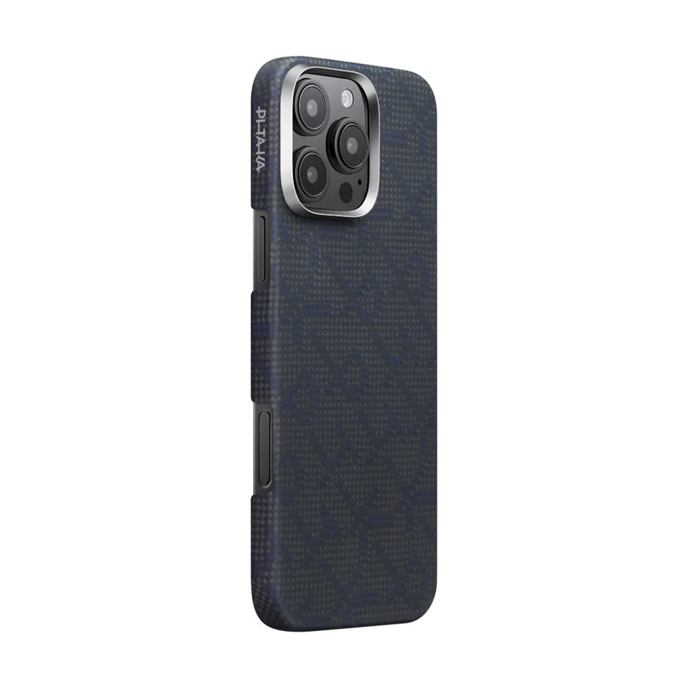 Pitaka Tactile Woven Monogram Serisi iPhone 16 Pro Max M-safe Şarj Özellikli Aramid Fiber Kılıf Pitaka Tactile Woven Monogram Serisi iPhone 16 Pro Max M-safe Şarj Özellikli Aramid Fiber Kılıf